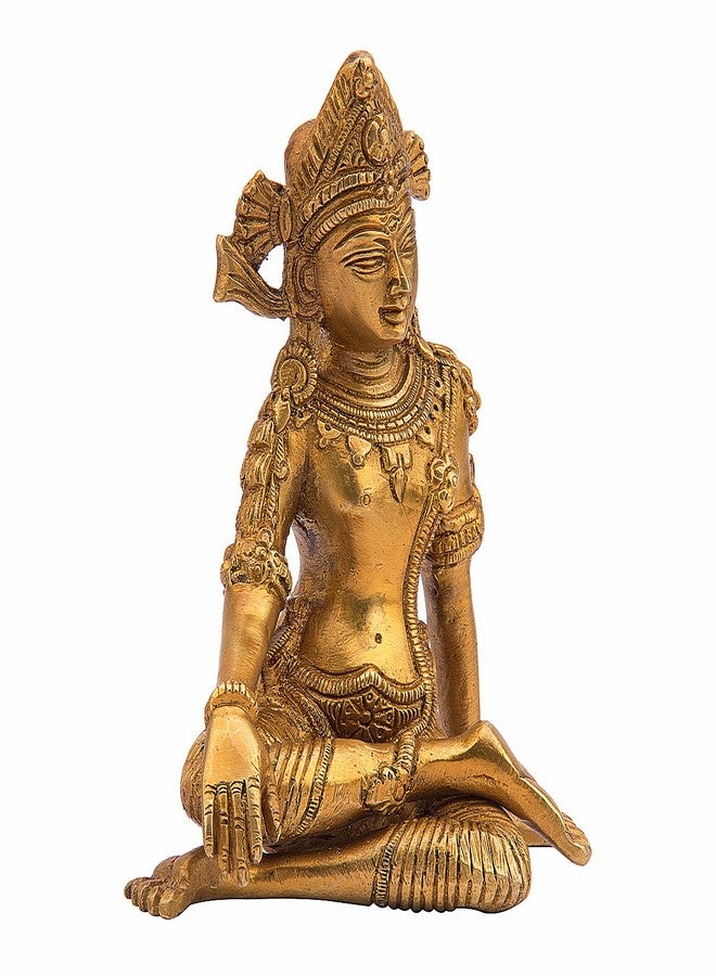 Kartique Indra Dev Sitting Murti | Gold Finish 6 Inch Vastu Decor for Home | Mandir Showpiece for Housewarming Gift | Indra Dev Statue for Pooja Room, Mandir Decoration - Image 2